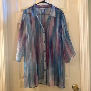 Catherines Sheer Multicolor Blouse